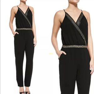 Diane von Furstenberg Caroline Embellished Surplice-Top Jumpsuit